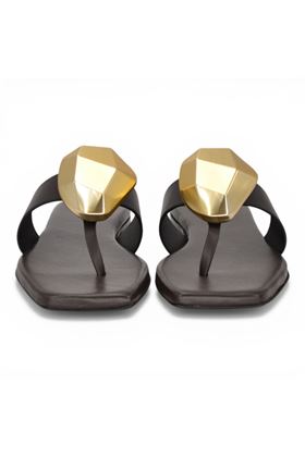 Infradito donna Donnarì in pelle colore testa di moro. DONNARI' | GD56B-TESTA DI MORO